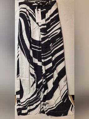 Mayer Egon Wide Leg Pants Small Abstract Black Strokes